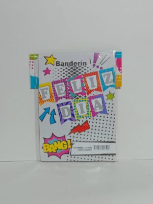 Banderin Con Stamping Feliz Dia Multicolor X1