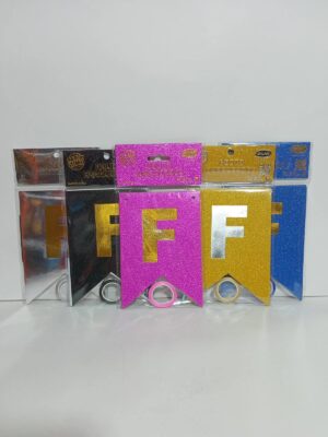 Banderin Con Stamping Feliz Cumpleaños Fucsia X1