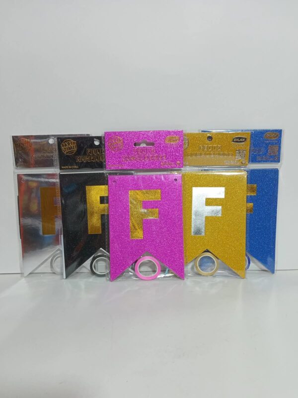 Banderin Con Stamping Feliz Cumpleaños Fucsia X1