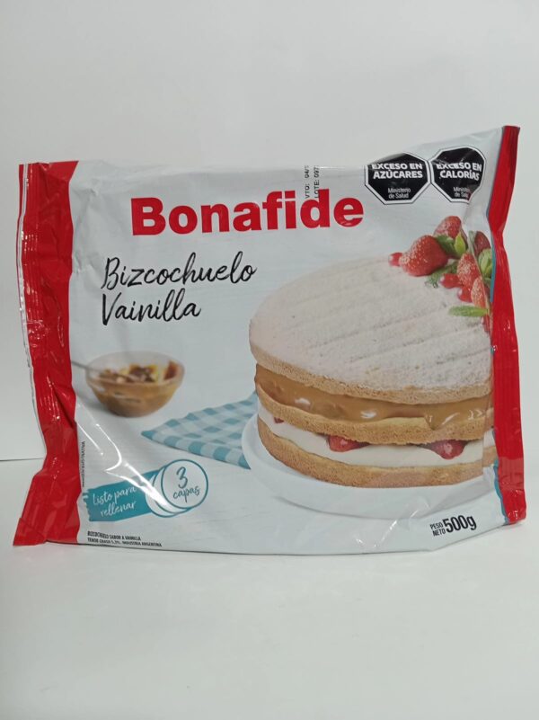 Bizcochuelo Bonafide Redondo 3 Capas Vainilla X500Gr 902271