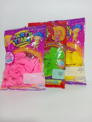 Globo Party Time Liso 9" Fucsia X50
