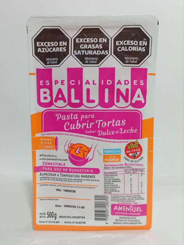 Pasta Ballina Formula H Color Naranja  X500Grs.
