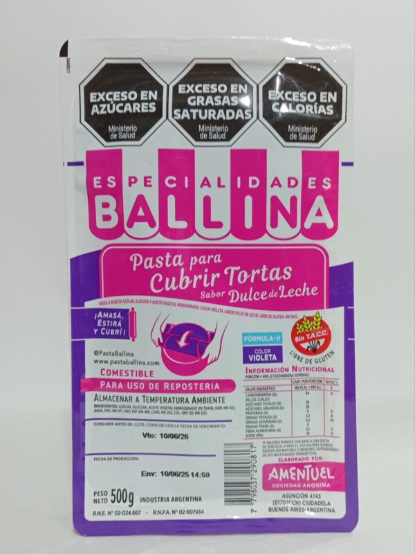 Pasta Ballina Formula H Color Violeta  X500Grs.