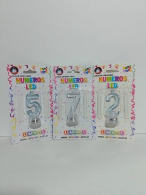 Blister Vela Numero Luminosa Led Con 4 Velitas X1 Nº7
