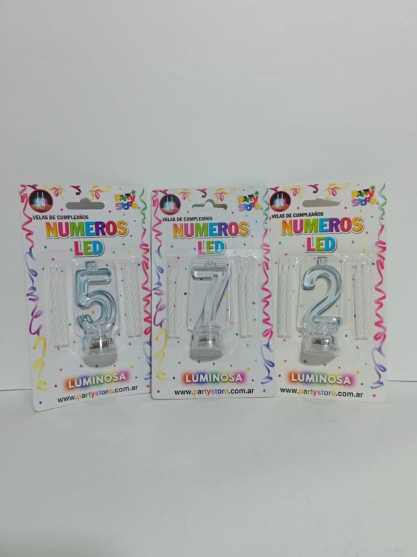 Blister Vela Numero Luminosa Led Con 4 Velitas X1 Nº7