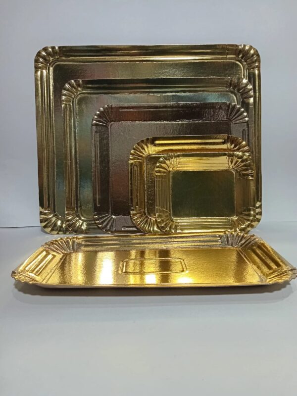 BANDEJA CARTON RECTANGULAR DORADA Nº7 3kg (35X45cm) x10u.