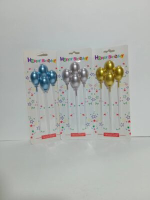 Blister Vela Pinche Globos 14 Cm X4