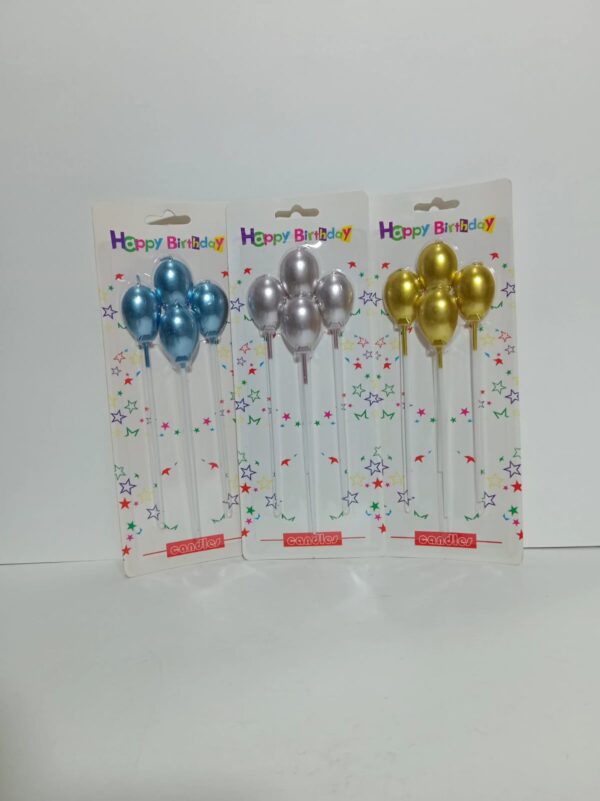 Blister Vela Pinche Globos 14 Cm X4