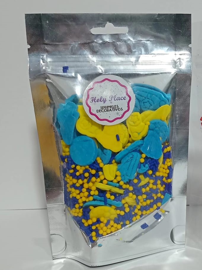 SPRINKLES DECORATIVOS HOLY PLACE AZUL Y ORO x35gr  N4