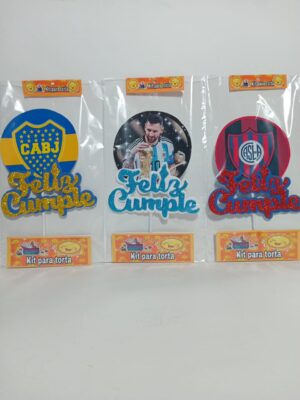 ADORNO PINCHE GOMA EVA FELIZ CUMPLE BOCA/VARIOS  x4 U NISSI