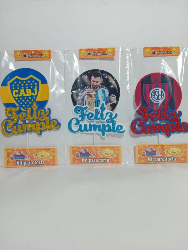 ADORNO PINCHE GOMA EVA FELIZ CUMPLE BOCA/VARIOS  x4 U NISSI