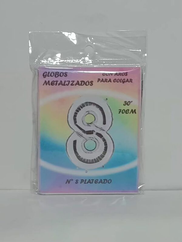 GLOBO JB METALIZADO 30" PLATEADO Nº 8