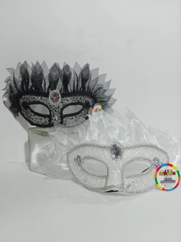 ANTIFAZ VENECIANO DAMA NEGRO/BLANCO