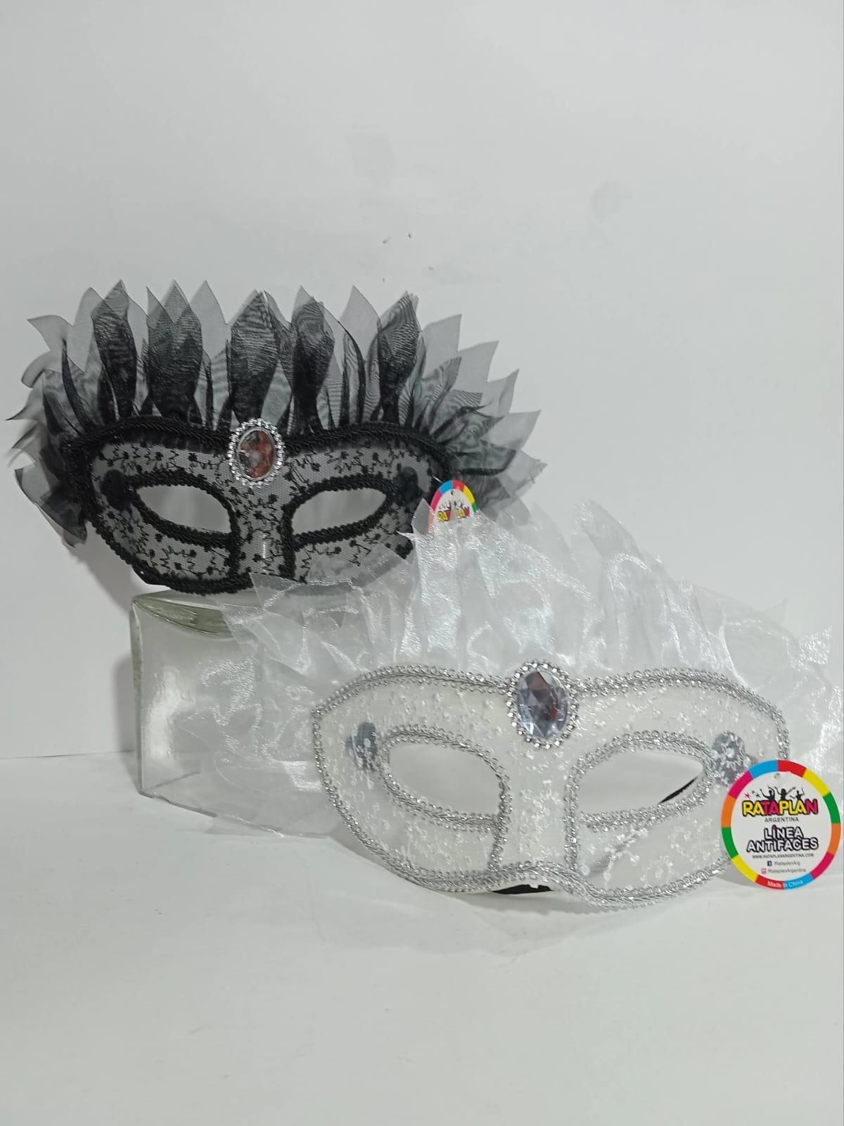 ANTIFAZ VENECIANO DAMA NEGRO/BLANCO