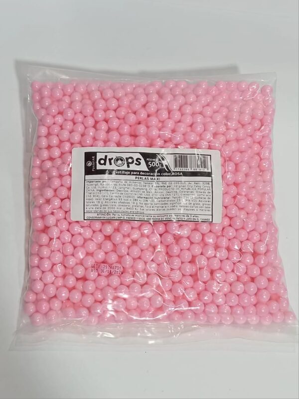Drops Pastelar Perlas Maxi Rosa X500Grs.
