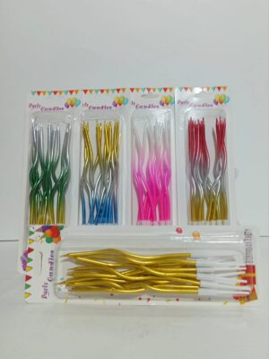 Blister Vela Torneada Perlada Multicolor 10Cm X10 Pa0892