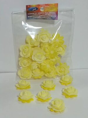 FLOR ROSA MEDIANA DE TELA AMARILLA CBXx144 2001 (16)