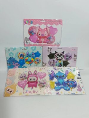 Kit Globos Personaje Stitch (Rosa) 5 Piezas X1