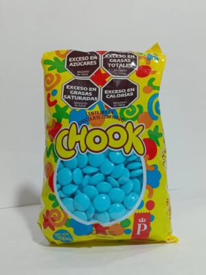 Lenteja Chocolate Mini Palmesano Color Celeste X500Grs