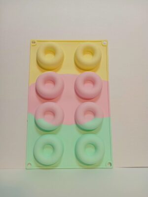 MOLDE SILICONA 8 DONAS LISAS 6cm