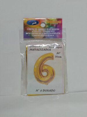 GLOBO JB METALIZADO 30" DORADO Nº 6