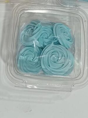 FLOR DE AZUCAR APLIQUE ROSETON DE PASTILLAJE N°3 CELESTE x8 (221)