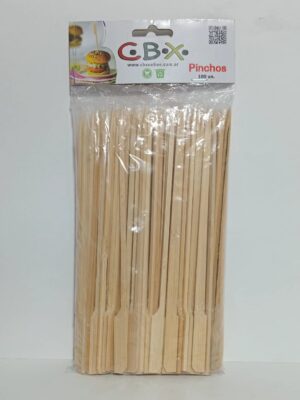 PINCHOS DE MADERA C.B.X (15 cm) x100 und.