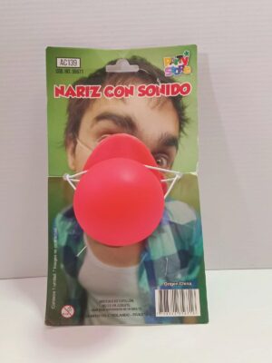 NARIZ PAYASO LATEX CON CHIFLE PARTY STORE x1
