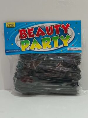 TENEDOR MINI DEGUSTACION NEGRO x50unid