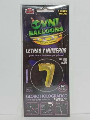 GLOBO OVNI METALIZADO 14" DORADO Nº 7 x5 (NO APTO HELIO)