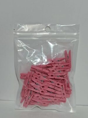 BROCHE DE MADERA MEDIANO ROSA X 20 UNIDADES