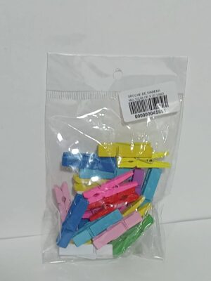 BROCHE DE MADERA MEDIANO MULTICOLOR X 20