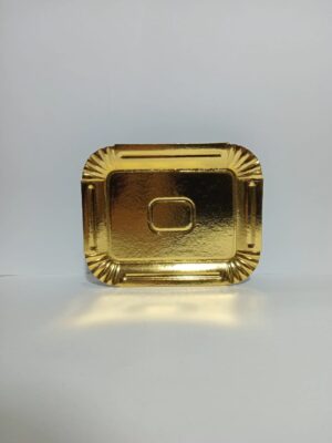 BANDEJA CARTON RECTANGULAR DORADA Nº2 1/4kg (15X20cm) x10u.