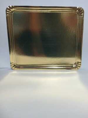 BANDEJA CARTON RECTANGULAR DORADA Nº5 2k (28x30cm) x10u.