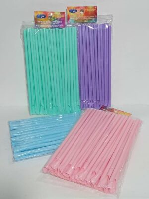 SORBETE MULTIUSO BIODEGRADABLE ROSA PASTEL 22cm x40 (SORB.-AGITA.-CUCH.) 5002