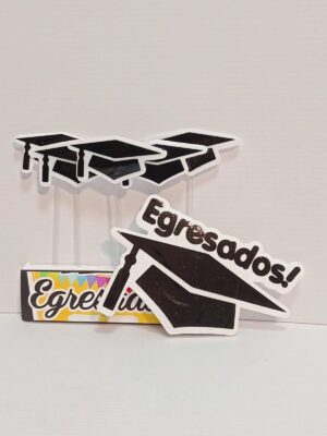 PINCHE SET POLIFAN VINILO EGRESADOS x6 ETIQUETADOS