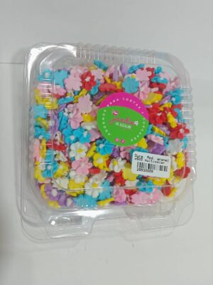 FLOR DE AZUCAR DURAZNO MEDIANA MULTICOLOR X 50u.