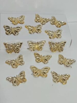 APLIQUE MARIPOSA CHICA PLASTICA DORADA x 24 u.