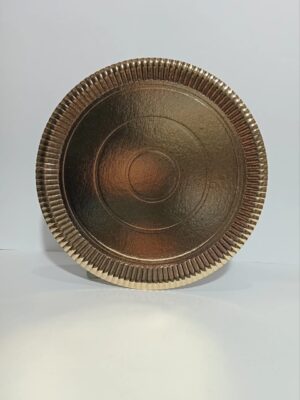 BANDEJA CARTON REDONDA DORADA 22cm