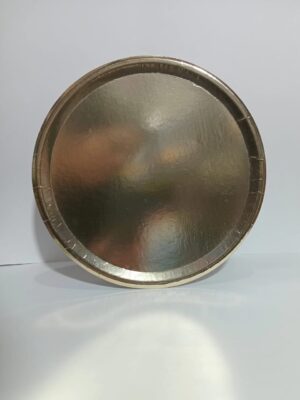 BANDEJA CARTON REDONDA DORADA 28cm