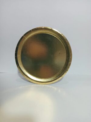 BANDEJA CARTON REDONDA DORADA 30cm