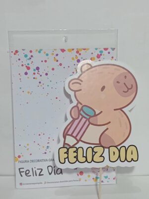 PINCHE TOPPERS FELIZ DIA PAPA CAPIBARA/CARPINCHOx6u.(POMPI DU )