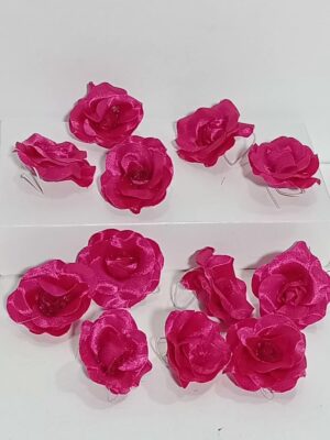 FLOR ROSA MEDIANA DE TELA FUCSIA CBXx144 2001 (13)