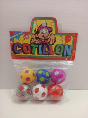 PELOTITAS DE FUTBOL MULTICOLOR x6