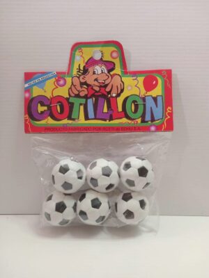 PELOTITAS DE FUTBOL BLANCO Y NEGRO x6