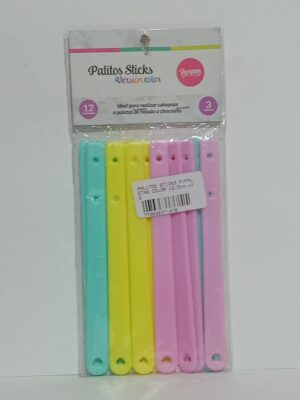 PALITOS STICKS PARA PALETAS COLOR 12.5CM X12 UNIDADES PARPEN