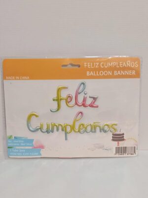 GLOBO FRASE CURSIVA FELIZ CUMPLEAÑOS DEGRADE x1