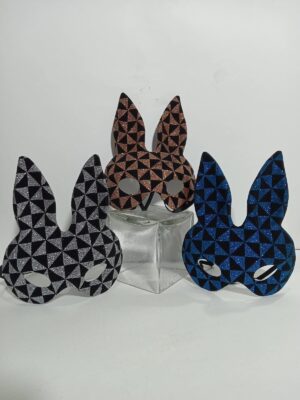 ANTIFAZ CONEJITA ROMBOS CON BRILLO x1